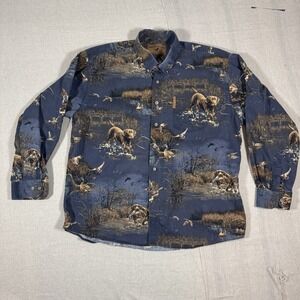 North River Outfitters XL Hunting Shirt Duck Lab Print Button Down